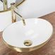 Умивальник Rea Sofia brush gold накладний білий/золотий REA-U3697, Золотий