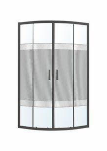 Душова кабіна кутова Eger Tisza 90x90 розсувна скло Spagetti без піддону black 599-021-BS/1, Чорний/золото, чорний