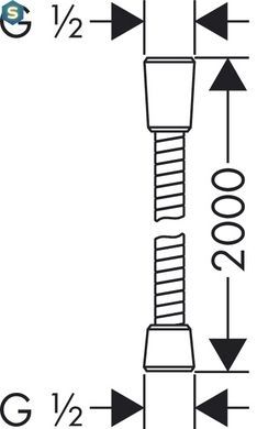Шланг для душа Hansgrohe Sensoflex 200 металлический 28134000