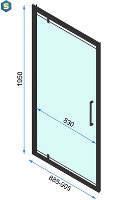 Душевая кабина Rea Rapid Swing 90x90 black REA-K6422 + REA-K6409, Черный матовый, Универсальная, прозрачный, черный матовый