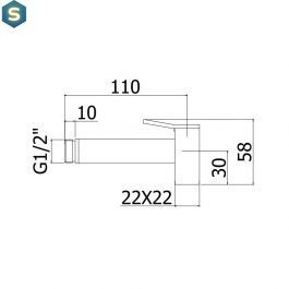 Лейка гигиенического душа Paffoni Tweet Square black matt ZDOC121NO, Черный матовый