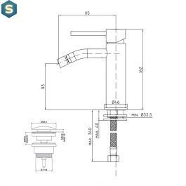 Смеситель для биде Paffoni Light с донным клапаном click-clack chrome LIG131KCR, Хром