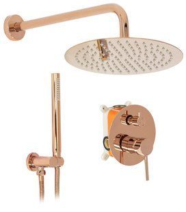Душова система прихованого монтажу Rea Lungo rose gold + BOX REA-P4111, Теплый закат