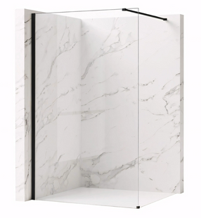 Душевая стенка Rea Flexi Walk-In 110x195 transparent black KPL-K99161, прозрачный, черный матовый