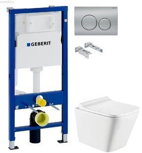 Інсталяція Geberit Duofix 458.103.00.1 з клавішею Delta20 хром матовий + Унітаз підвісний Koller Pool Trend Tornado 3.0 TR-0490-RQ3 з сидінням Soft Close