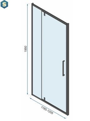 Душова кабіна Rea Rapid Swing 120x80 black пристінна REA-KPL-009961, Черный матовый, Універсальна, прозорий, чорний матовий