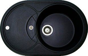 Кухонная мойка Adamant Shell 770x495x200 чёрный металлик 252223, Черный/золото