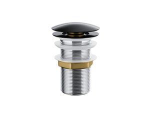 Донный клапан для умывальника Corsan click-clack black без перелива MUKK CZARNY, Черный матовый