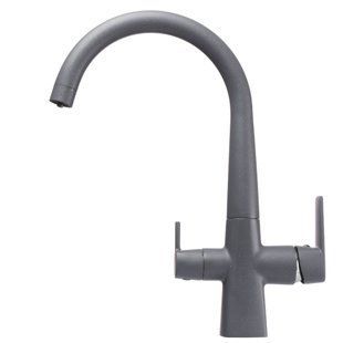 Смеситель для кухни под осмос Globus Lux GLLR-0999-3-Titanium, Графит