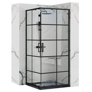 Душевая кабина Rea Concept 90x90 black REA-K5478, Черный/золото, Универсальная, прозрачный