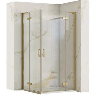 Душова кабіна Rea Hugo 80x80 gold подвійна REA-K6608, Золотий, Універсальна, золотий