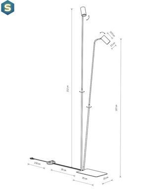 Торшер Nowodvorski 7705 Mono II GU10 2x10W IP20 Wh