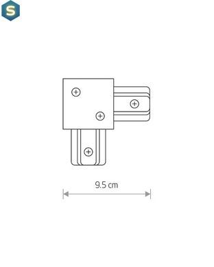З'єднувач кутовий Nowodvorski 8971 Profile recessed l-connector IP20 Bl