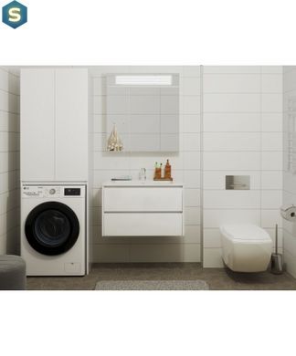 Пенал Мойдодир Soft Line П-66 над пральною машинкою, Білий