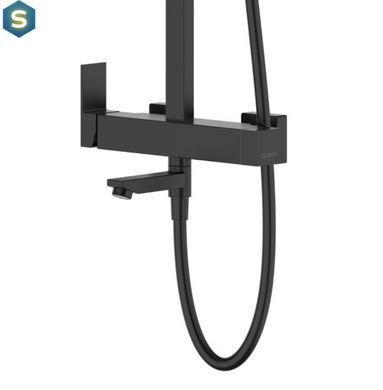 Душова система Corsan Ango black з виливом CMN02MBLW, Черный матовый