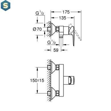 Смеситель для душа Grohe QuickFix StartEdge 24197001, Хром