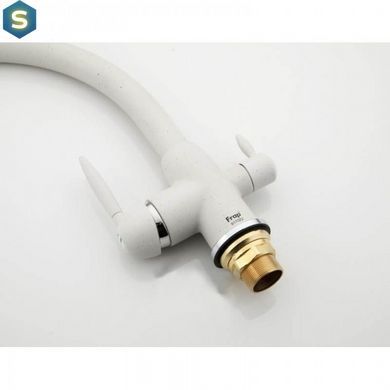 F4399-8 (F43) Змішувач для кухні однорич. під фільтр вухо латунь гайка &Oslash;35 холодний пісок Frap 1/10, Білий