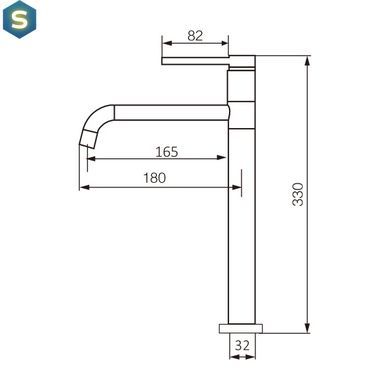 Змішувач для раковини VBI Velaro brushed gold високий VBI-050301BG, Золотий