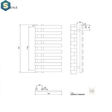 Полотенцесушитель дизайнерский Ideale Aurora 8/800/450 антрацит, Антрацит