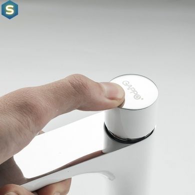 Змішувач для умивальника Gappo G5148, білий/хром, Білий