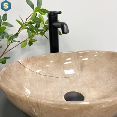 Умывальник (раковина) VBI PARMA BROWN STONE GLOSSY накладной, Цемент матовый