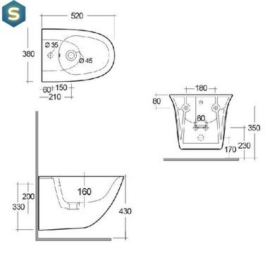 Биде RAK Ceramics Sensation SENBD2101AWHA, Белый