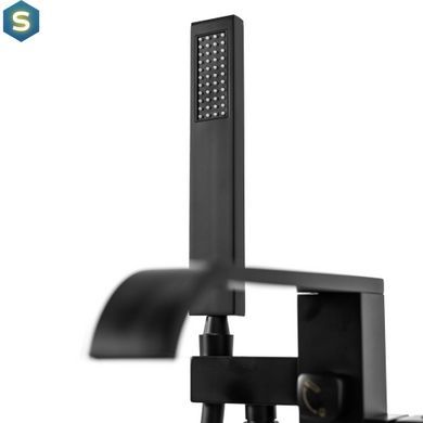Смеситель для ванны Rea Carat black mat T черный напольный REA-B5423, Черный матовый