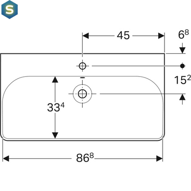 Умывальник Geberit Smyle Square 90x48 500.251.01.1, Белый