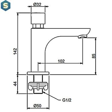 Змішувач для умивальника Gappo G5148, білий/хром, Білий