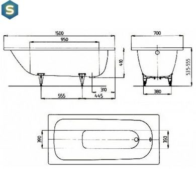 Ванна стальная Kaldewei Saniform Plus Star 150x70 133100010001