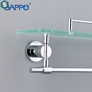 Полиця з тримачем для рушників Gappo G1807-4, 580х120 мм, хром, Хром