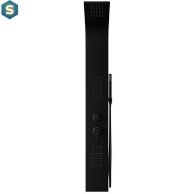 Душевая панель Corsan Alto black с термостатом A017TBL, Черный матовый