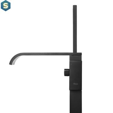 Смеситель для ванны Rea Carat black mat T черный напольный REA-B5423, Черный матовый