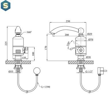 Проточный водонагреватель Kroner KRM Volt-CW092 с дисплеем CV020442