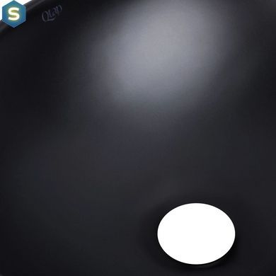 Умивальник Qtap Dove накладний овальний 410x335x145 мм Black matt + донний клапан PU03, Черный матовый