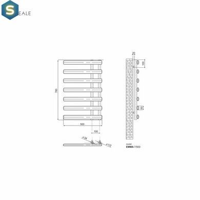 Рушникосушка дизайнерська Ideale Emma 11 7/500 антрацит, Антрацит