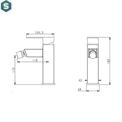 Змішувач для біде Lidz Kubis 001AF (k35) LDKUB001AFNKS46097 Nickel, Нержавіюча сталь