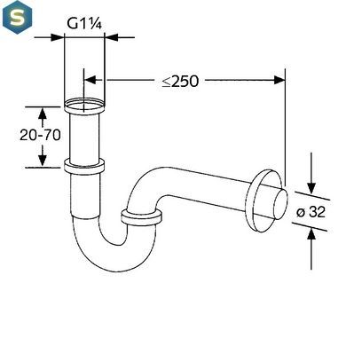 Сифон для умывальника Kludi 1025005-00, Хром