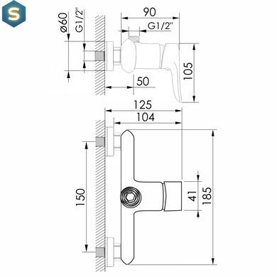 Смеситель для душа Imprese Kvet 35 мм хром f03307201AA, Хром