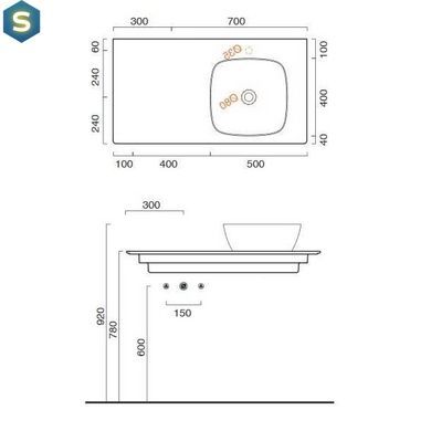 Керамічна стільниця Catalano Green Lux 100x54 см 1PC10C300, Білий
