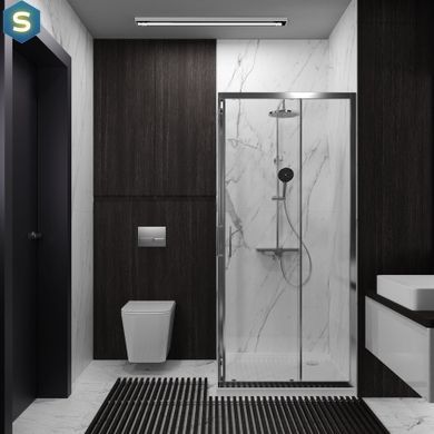 Душова кабіна Style квадратна 900x900x1900 мм скло прозоре S90SC, Хром, Універсальна, прозорий, хром