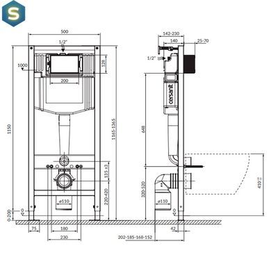 Инсталляция для унитаза Cersanit Aqua 50 MECH QF K97-525
