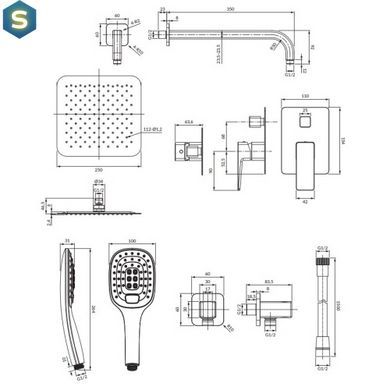 Душевая система скрытого монтажа Omnires Parma chrome SYSPM10CR, Хром