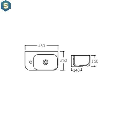 Умывальник Qtap Tern 450х250х158 White QT1711H02RW, Белый