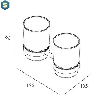 Склянка подвійна для ванної кімнати Imprese Skala хром 122275, Хром
