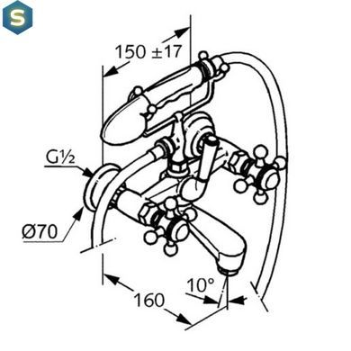 Смеситель для ванны Kludi Adlon DN 15 золотой 514414520