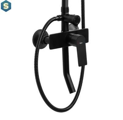 Душова система Rea Maximus black з виливом REA-P2412, Черный матовый
