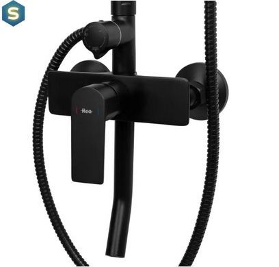 Душова система Rea Maximus black з виливом REA-P2412, Черный матовый