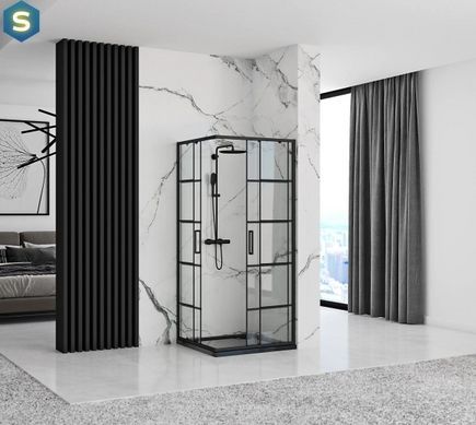 Душова кабіна Rea Concept 90x90 black REA-K5478, Чорний/золото, Універсальна, прозорий