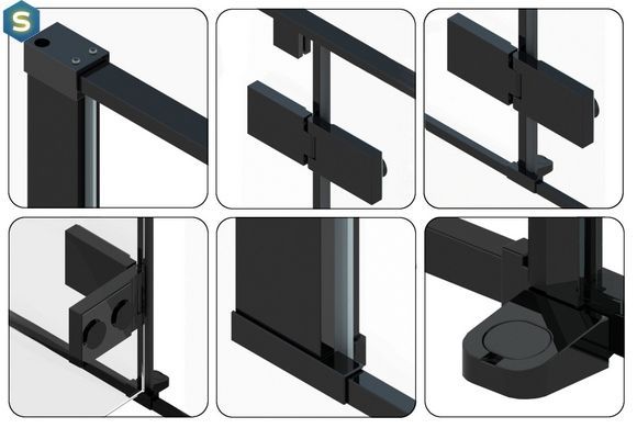 Душова кабіна Rea Fargo 80x100 black REA-K6950, Чорний/золото, Універсальна, прозорий